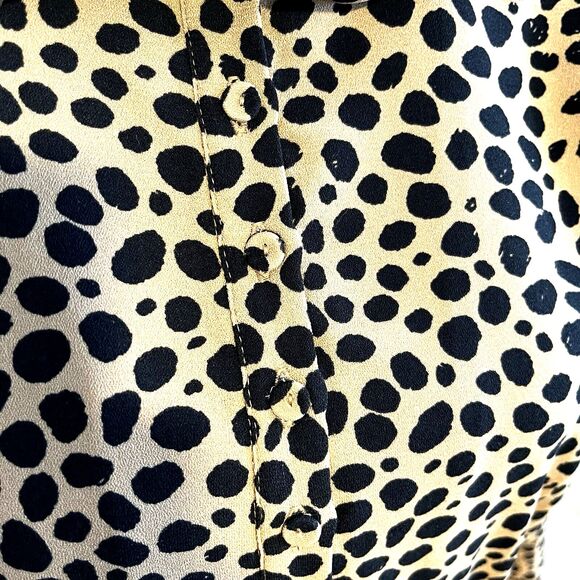 Gibson Latimer Dress Women SZ 12 Beige Animal Print Crew Neck Sheath Midi Lined - Picture 9 of 13